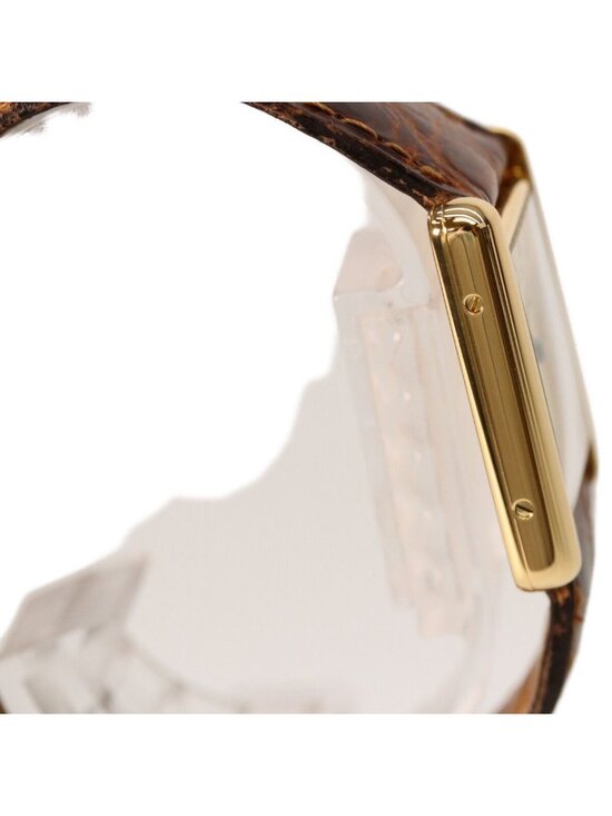 Cartier 925 Must Tank Vermeil LM Ivory Dial Quartz Brown Leather main image 9